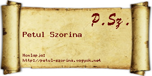 Petul Szorina névjegykártya
